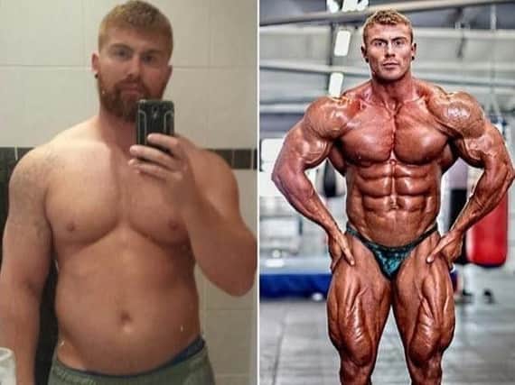 2015 World Championship Success: There were just ten months between these before and after photos of Max O'Connor - He was in shape before he got injured so he says he already had the base to transform fast.