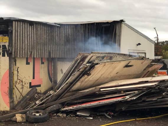 The fire took place at a barn off Crewe Lane