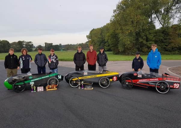 The pedal car team of Rugby Explorer Scouts are the British Champions at both Under 16s and Under 14s