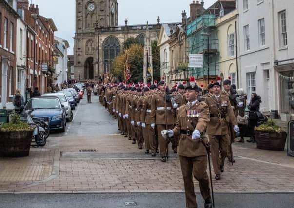 The Royal Regiment of Fusiliers marched through Warwick on Sunday. Photos submitted.