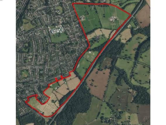 The land which the masterplan will cover. It features a 760-home site near Thickthorn, and a 640-home site near Crewe Lane. The masterplan will create an 'overall vision for the area'