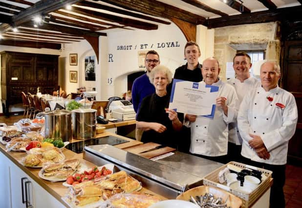 The team of catering staff involved: Back - Dan Rye, Chris Long, Nick Doughty,
Front  Gwen Leader, Paul Doughty and Tony Unitt.
Photo by Gill Fletcher.