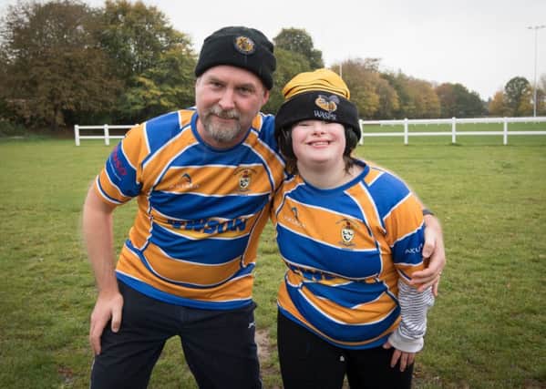 Paul Huc and daughter Amy at their first ever competitive game for OLs.