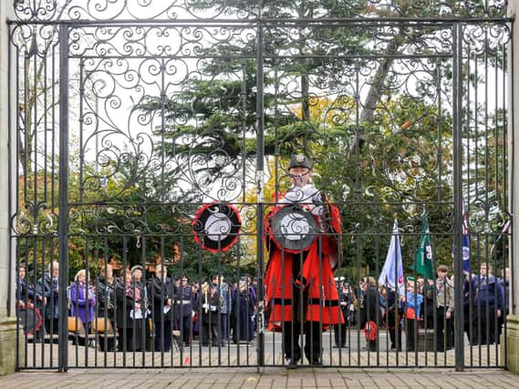Last year's service at the Memorial Gates.