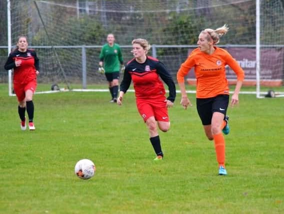Rugby Town Ladies in action at Droitwich Spa on Sunday