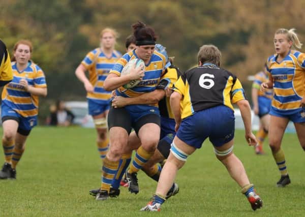 Lorna Holloway in possession for Old Leamingtonians against Kenilworth on Sunday. Picture: Tim Nunan