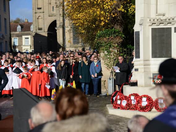 The service of Remembrance at the Warwick War Memorial. 
This was followed by a two-minute silence at 11am, wreath laying and a march past of local units and organisations.
Photo by Gill Fletcher
