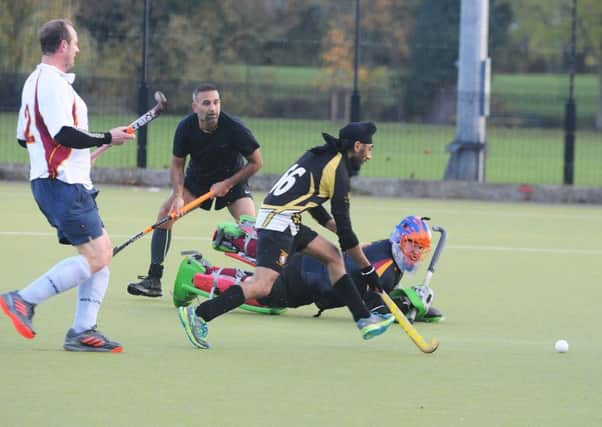 Amrit Gill latches on to a loose ball to score Khalsa 2nds third goal against Stone. Picture: Morris Troughton