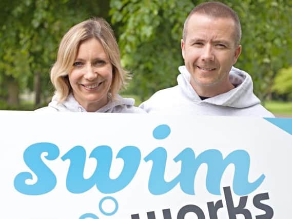 Jo and Christian Wilson, celebrating the success of Swim Works
