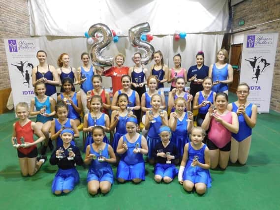 Dancers at Alison Fuller's School of Dance with their awards given out on the school's 25th anniversary