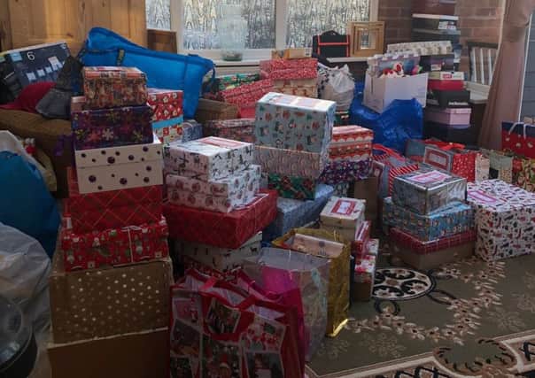 Some of the shoeboxes donated to the appeal. Photo supplied.