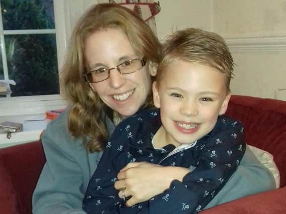 Kathy Bly and her son Ben who is now nine.
