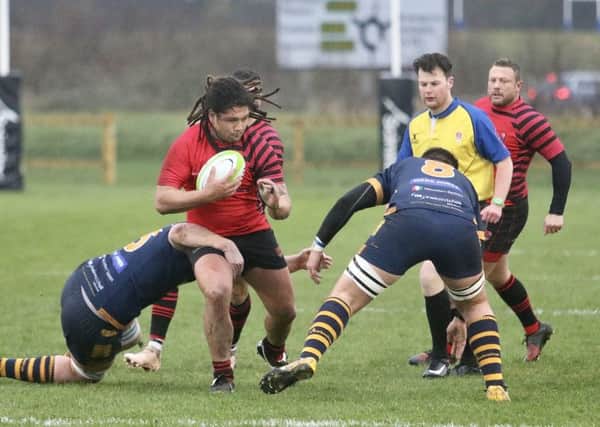 KJ Henry on the attack at Worcester for Newbold, who will start the new year just a point behind leaders Bromsgrove having won 13 of their 14 games