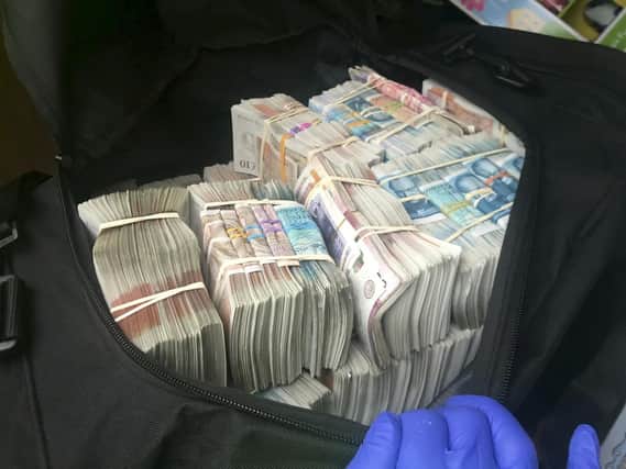 The cash discovered in the van