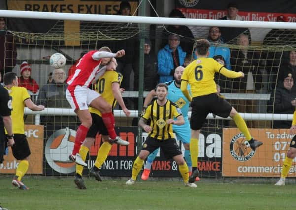 Brackley see another first-half chance go begging. Pictures: Tim Nunan
