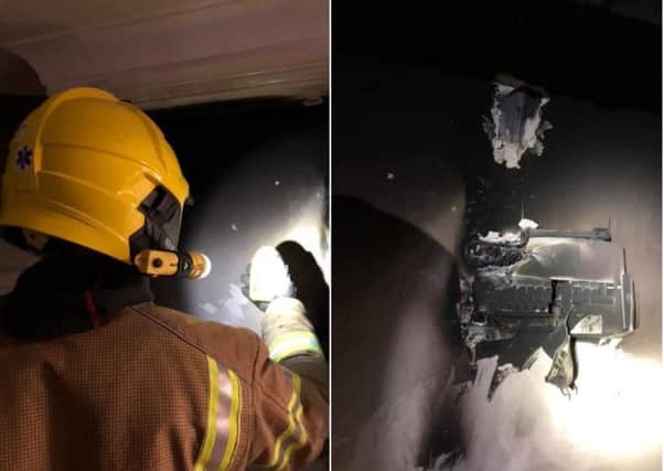 Firefighters were called to an incident in a block of flats in Kenilworth. Photos by Kenilworth Fire Station.