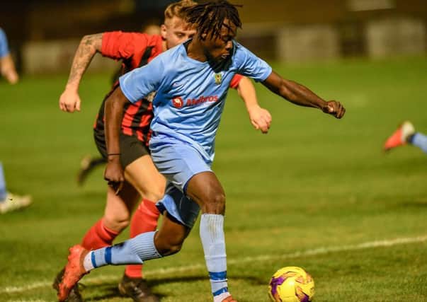 New striker Edwin Ahenkorah added pace in Tuesday evening's win   Pictures by Martin Pulley