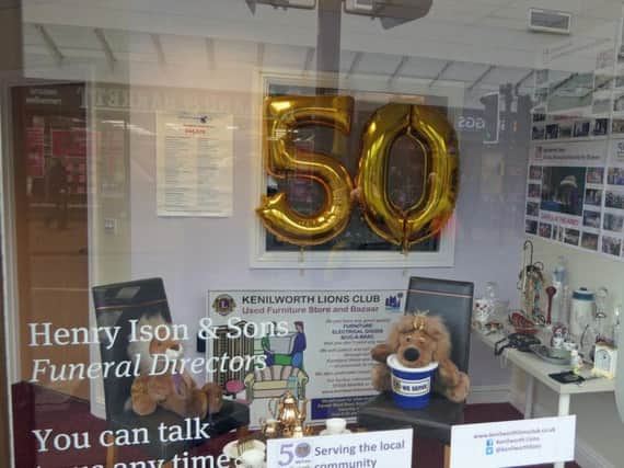 Part of Kenilworth Lions' 50th anniversary display in Henry Ison & Sons in Warwick Road. Photo: Kenilworth Lions