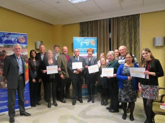 The winning finalists and Rotarians after the event