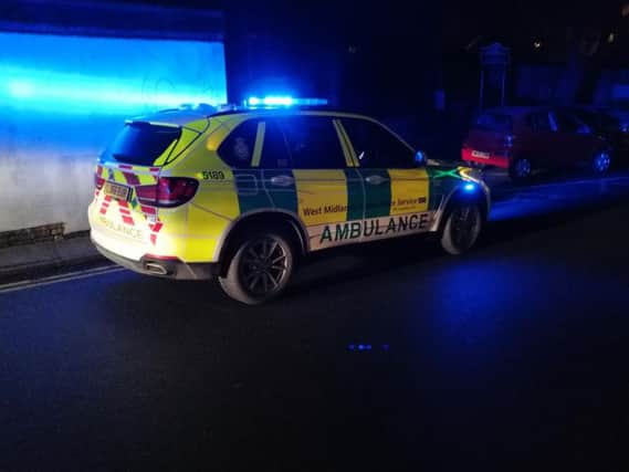 An ambulance, paramedic officer and two police cars attended
