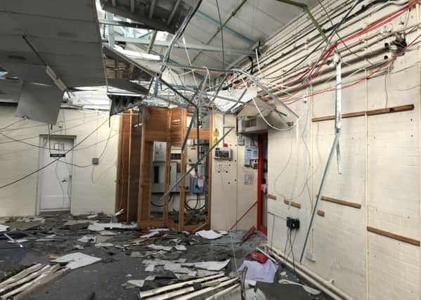 The damage to the interior of Sovereign House, in Queensway, Leamington.