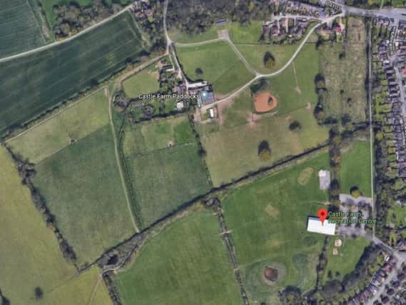 A sheep was attacked on land which is part of Castle Farm Paddocks, which runs adjacent to the Castle Farm Recreation Ground. Photo from Google Maps.