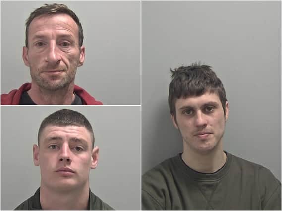 Right:Nathan Douglas, 29, from Rugby. Wanted in connection with breaches of a supervision order following his release from prison. Top left:Mark Hickling, 47, from Coventry. Wanted in connection with breaches of a court order. Has links to Coventry and North Warwickshire. Bottom left:Callum Crowe, 25, from Nuneaton. Wanted in connection with an assault inNuneaton.