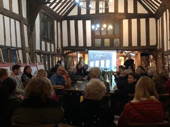 The #Buyin2Warwick meeting at the Lord Leycester Hospital. Photo supplied.