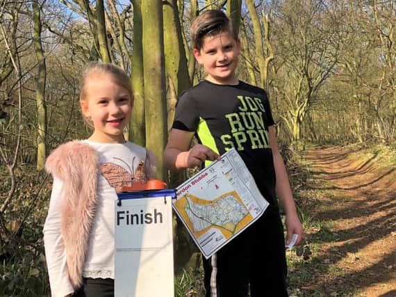 Chloe and Jonathan at the finish at the Everdon Stubbs woods event