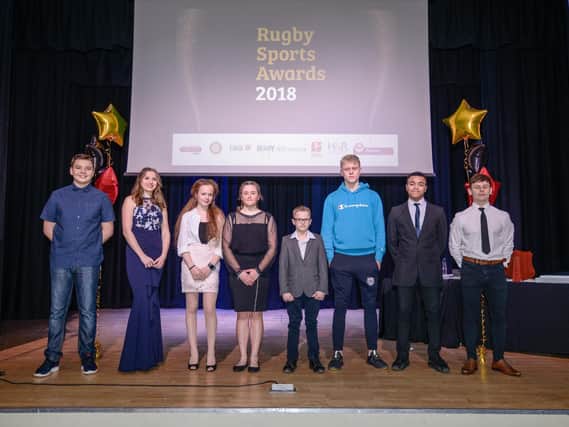 Excellent in Sport winners at Rugby Sports Awards 2018 presentation evening at the Benn Hall