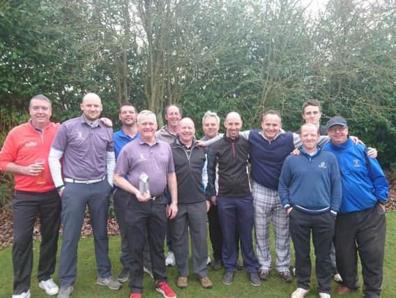 The Whitefields Avon League team (from left): Greg McBain, Andy Duke, Paul Wilcox, Captain Gary Burdett, Alan Prentice, Mark Ritchie, Richard Hadley, Paul Riches, Andy Gall, Pete McKintosh, Zak Smith and Ritchie Gray