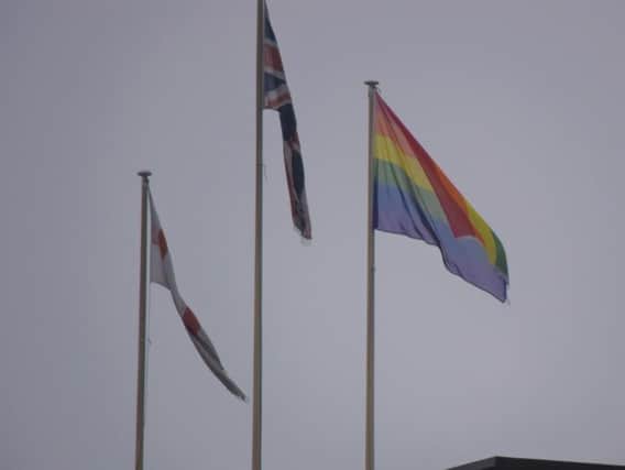 Rugby Borough Council flew the rainbow Pride flag for the first time in February to mark LGBT History Month.