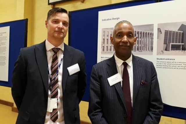 Deputy head Paul Hoverd and head teacher Hayden Abbott discussed the proposal with residents, students and parents.