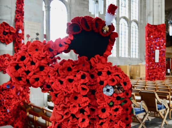 More than 60,000 handmade poppies were used in the community tribute. Photo supplied.