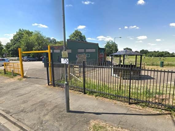 The park as it appeared before the demolition of the pavilion. Image: Google Streetview.