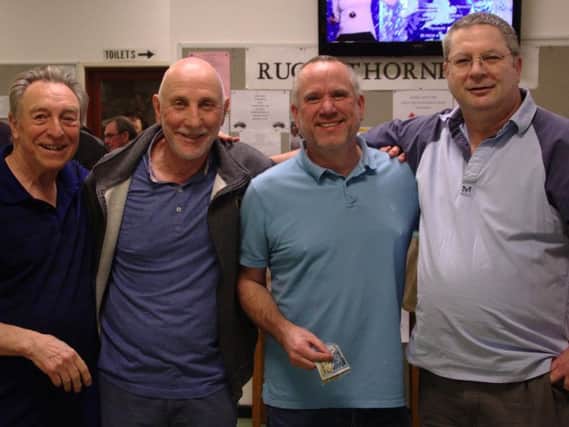 Winners 'The Blue Brothers' - Brian Webber, John Payne, Mark Noble and Lindsay Shaw