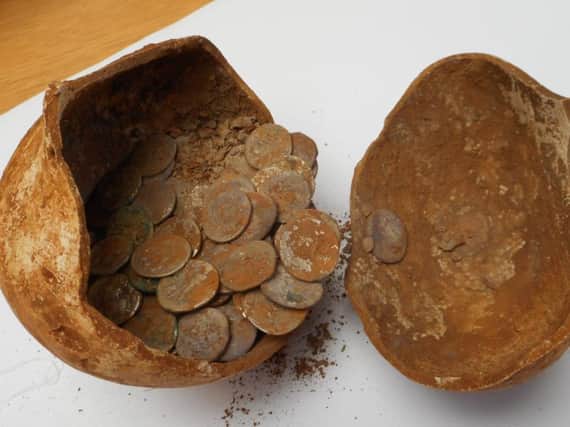 Roman coin hoard.