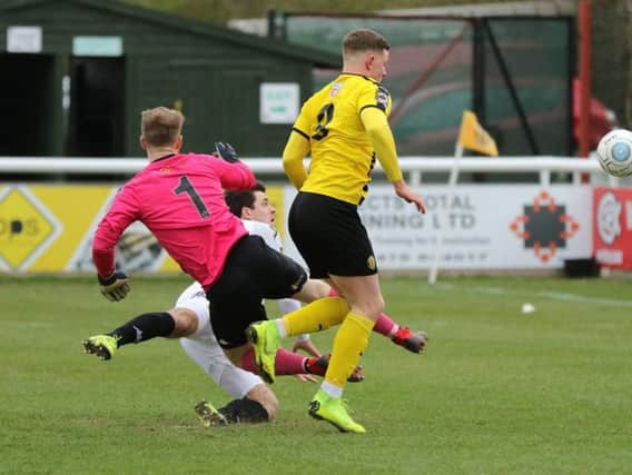 The build-up to the only goal of the game in Brakes' victory over Southport. Picture: Tim Nunan