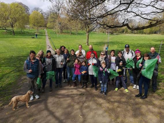 A group photo of the residents who took part in the litter pick in Priory Park.
Photo by Maria Denney.