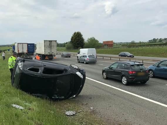 The incident on the M40. Photo by OPU Warwickshire.