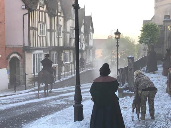 Filming of 'A Christmas Carol' in Warwick. Photo by Mandy Littlejohn.