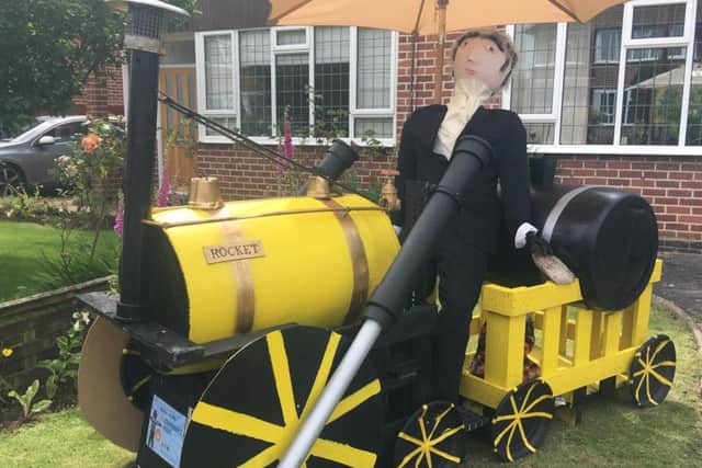 Train scarecrow from the Thorns Community Infant School PTAs Scarecrow Trail
