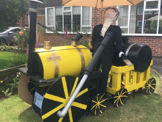 Train scarecrow from the Thorns Community Infant School PTAs Scarecrow Trail