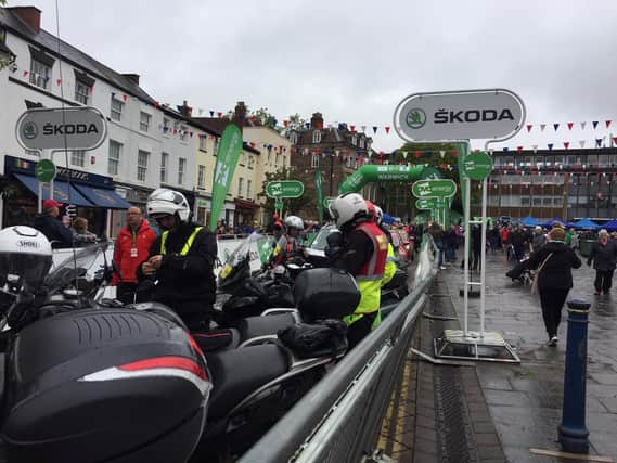 Some of the motorcyclists before setting off ahead of the cyclists