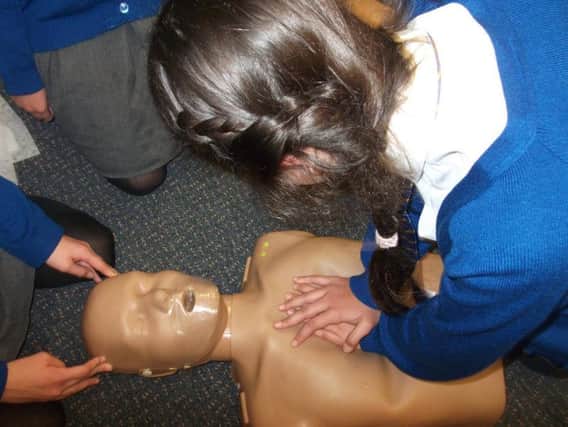 Warwickshire Hearts trained Year 5 and Year 6 pupilsat St Mary Immaculate Catholic Primary school in CPR.Photo supplied.