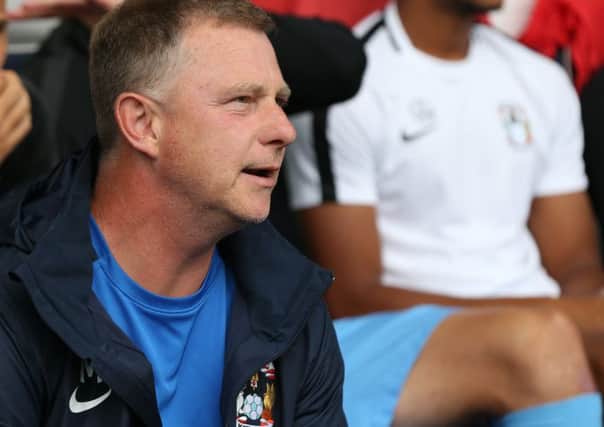 Mark Robins brings his Coventry City squad to the Phillips 66 Community Stadium tomorrow.