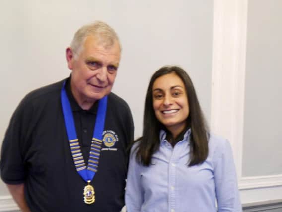 Warwick Lions president John Tunney with Stacey Bains. Photo submitted.
