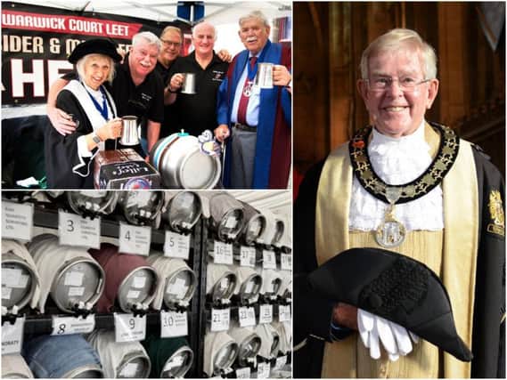 Warwick Court Leet are getting ready for their annual Beer, Cider and Music Festival. 
Top photo shows members of the Warwick Court Leet at Warwick Food festival and right shows John Atkinson, Bailiff of Warwick Court Leet.