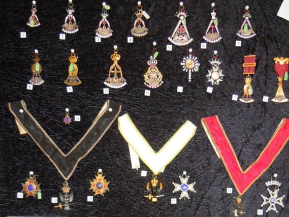 Some of the stolen Masonic regalia. Photo supplied by Alderson House.