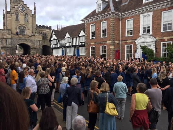 King's High staff, pupils, guests and members of the public gathered in Smith Street for the farewell to the historic site.